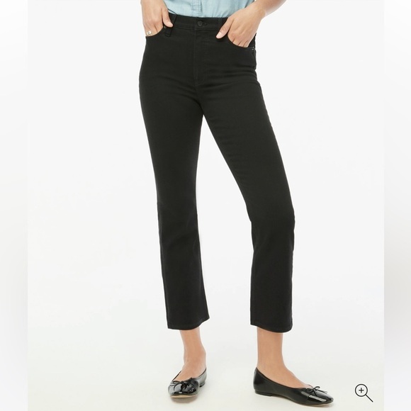 NEW J. Crew Petite High Rise Flare Crop Jean in All Day Stretch 35P BLACK - Picture 3 of 12